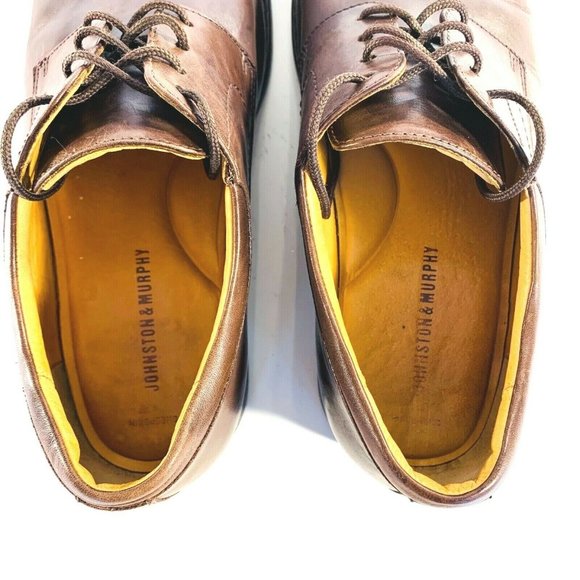Johnston & Murphy Shoes Men's Size 10 M Leather Lace Up Brown Brazil 207426 - Picture 10 of 11